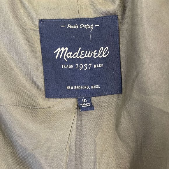 Madewell Womens Size 10 City Grid Wool Peacoat Brown Black Colorblock Winter - Picture 8 of 12